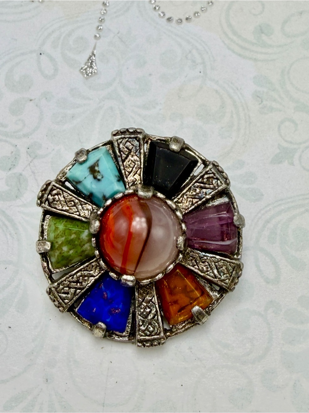 Vintage Celtic Brooch #cz622